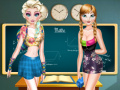Trò chơi Elsa And Anna Highschool Fashion