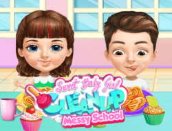 Trò chơi Sweet Baby Girl Lộn xộn dọn dẹp trường học  online.
