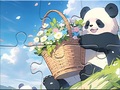 Trò chơi Jigsaw Puzzle: Basket Flower Panda
