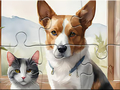 Trò chơi Jigsaw Puzzle: Oil Painting Dog And Cat