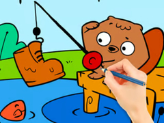 Trò chơi Coloring Book: Fishing Squirrel