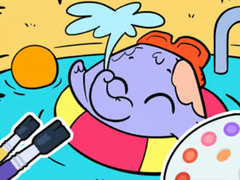 Trò chơi Coloring Book: Elephant Swim