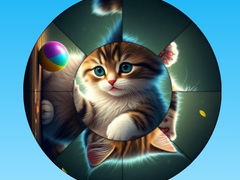 Trò chơi Round Jigsaw Puzzle Collect Pictures with Cute Kittens