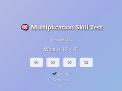 Trò chơi Multiplication Skill Test